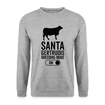 Cow Breeding Mode On - Santa Gertrudis - Unisex Sweatshirt - salt & pepper - Front - Alina (178cm) & Michal (187cm)