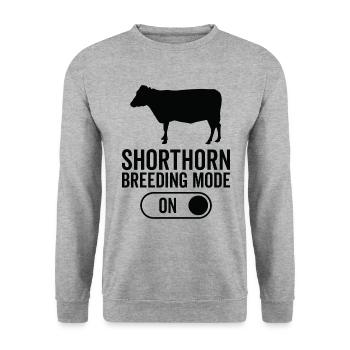 Cow Breeding Mode On - Shorthorn - Unisex Sweatshirt - salt & pepper - Front - Alina (178cm) & Michal (187cm)
