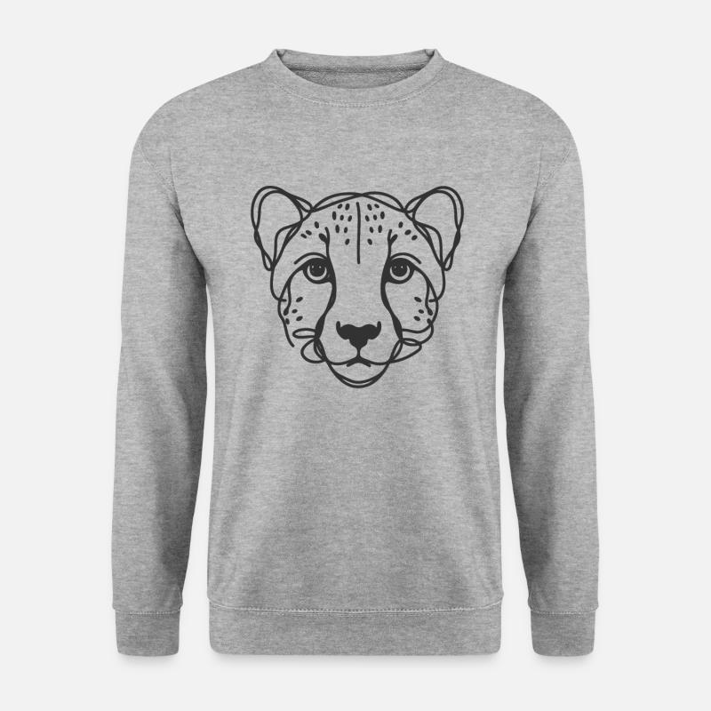 Linie Art Dad Mama - Cheetah - Unisex Pullover - Weißgrau meliert