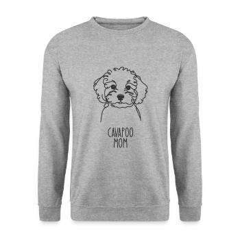 Maman au trait - Cavapoo - Sweat-shirt Unisexe - gris chiné - Devant - Alina (178cm) & Michal (187cm)