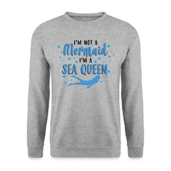 Pas de sirène, je suis une reine des mers - Océan - Sweat-shirt Unisexe - gris chiné - Devant - Alina (178cm) & Michal (187cm)