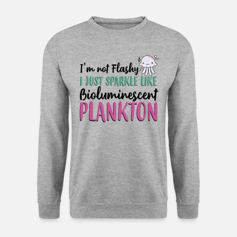 Biolumineszenzplankton - Meerestier - Unisex Pullover - Weißgrau meliert