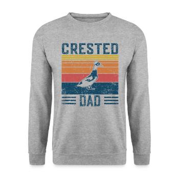 Entendad - Vintage Crested Duck - Unisex Pullover - Weißgrau meliert - Vorne - Alina (178cm) & Michal (187cm)