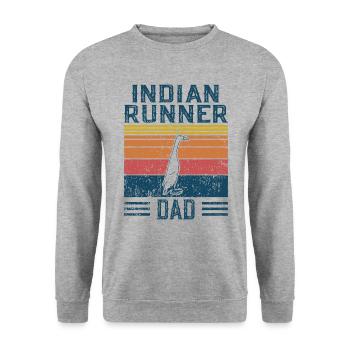 Entendad - Vintage Indian Runner - Unisex Pullover - Weißgrau meliert - Vorne - Alina (178cm) & Michal (187cm)