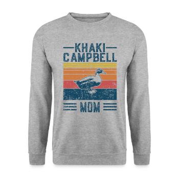 Maman canard - Vintage Kaki Campbell - Sweat-shirt Unisexe - gris chiné - Devant - Alina (178cm) & Michal (187cm)