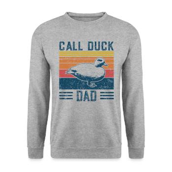 Entendad - Vintage Call Ente - Unisex Pullover - Weißgrau meliert - Vorne - Alina (178cm) & Michal (187cm)