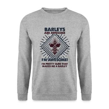Barleys Are Great - Mama Dad - Unisex Sweatshirt - salt & pepper - Front - Alina (178cm) & Michal (187cm)