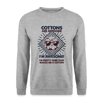 Cottons Are Great - Mom Dad - Unisex Sweatshirt - salt & pepper - Front - Alina (178cm) & Michal (187cm)