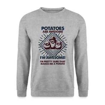 Potatoes Are Great - Mama Dad - Unisex Sweatshirt - salt & pepper - Front - Alina (178cm) & Michal (187cm)
