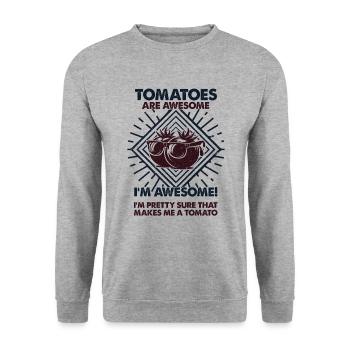 Tomatoes Are Great - Mom Dad - Unisex Sweatshirt - salt & pepper - Front - Alina (178cm) & Michal (187cm)