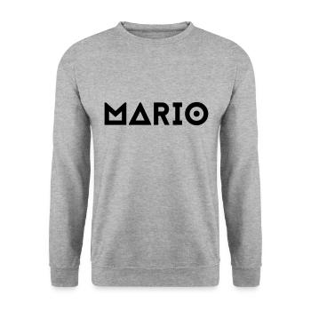First name Mario - Unisex Sweatshirt - salt & pepper - Front - Alina (178cm) & Michal (187cm)