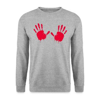 Hands, imprint with fresh paint - Unisex Sweatshirt - salt & pepper - Front - Alina (178cm) & Michal (187cm)