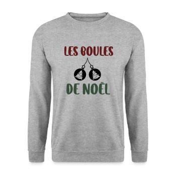 Les boules de noël - Sweat-shirt Unisexe - gris chiné - Devant - Alina (178cm) & Michal (187cm)