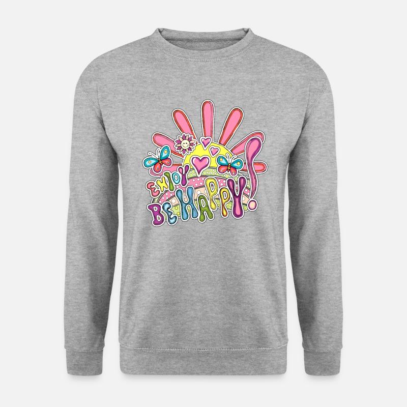 Seien Sie glücklich und profitabel - Unisex Pullover - Weißgrau meliert