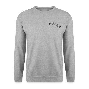 DYT Basic Design - Unisex Pullover - Weißgrau meliert - Vorne - Alina (178cm) & Michal (187cm)