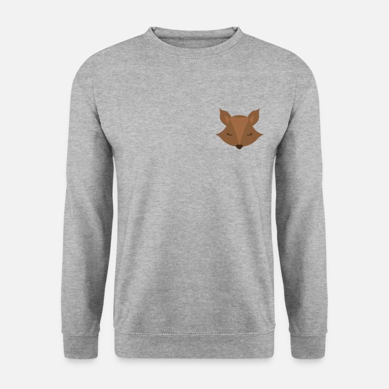 Fuchs, der schläft - Unisex Pullover - Weißgrau meliert