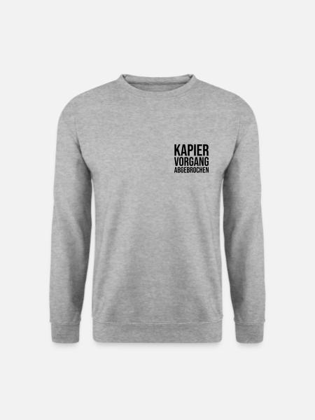Kapiervorgang abgebrochen - Unisex Pullover - Weißgrau meliert