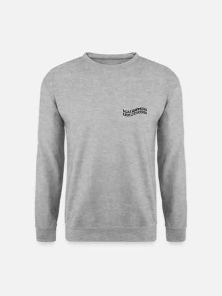 More Espresso Less Depresso - Unisex Pullover - Weißgrau meliert