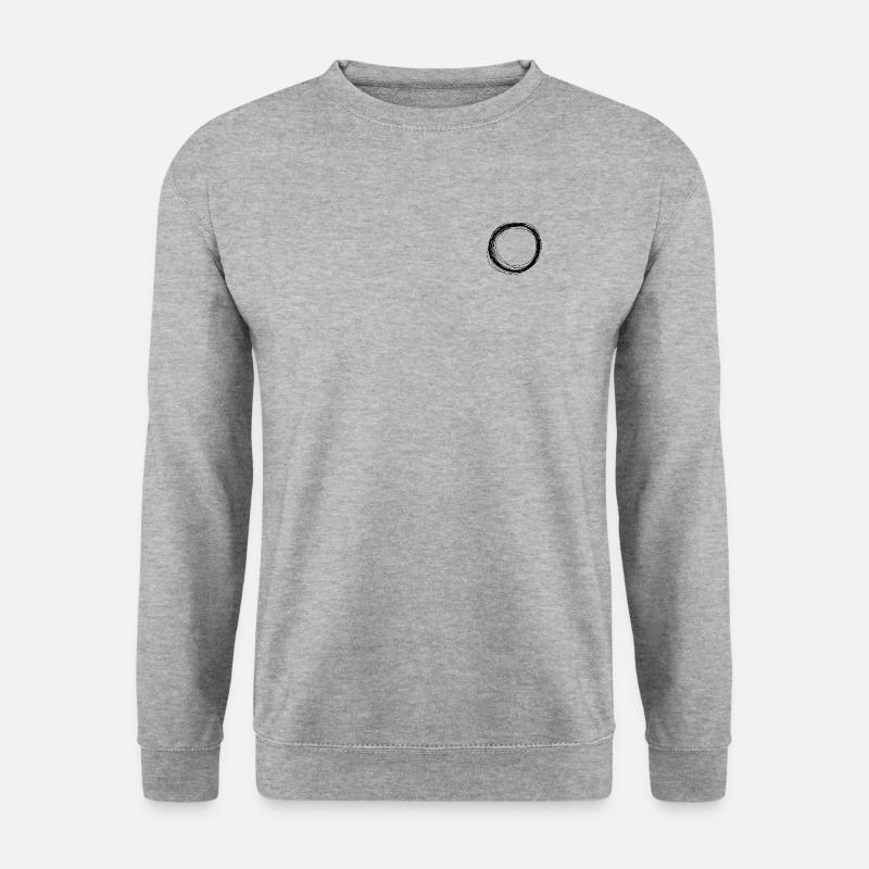 Kreis schwarz klein / Geschenk Geschenkidee - Unisex Pullover - Weißgrau meliert