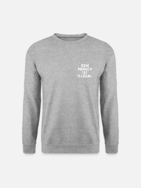 Kein Mensch ist illegal weiß - Unisex Pullover - Weißgrau meliert