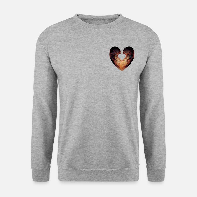 Herz innen - Unisex Pullover - Weißgrau meliert