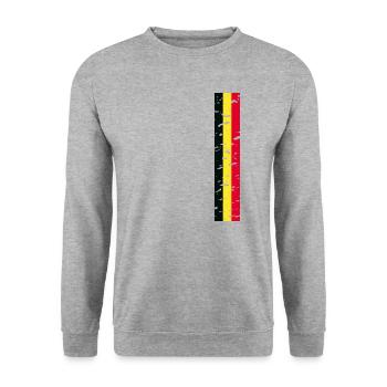 Ich liebe Belgien Design T-Shirt Outfit - Unisex Pullover - Weißgrau meliert - Vorne - Alina (178cm) & Michal (187cm)