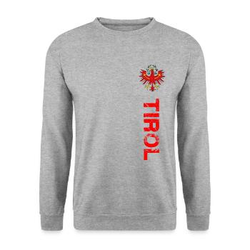 Tirol - Unisex Pullover - Weißgrau meliert - Vorne - Alina (178cm) & Michal (187cm)