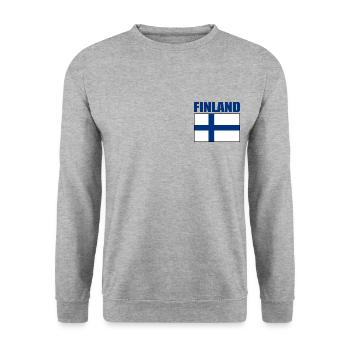 Finnland - Unisex Pullover - Weißgrau meliert - Vorne - Alina (178cm) & Michal (187cm)