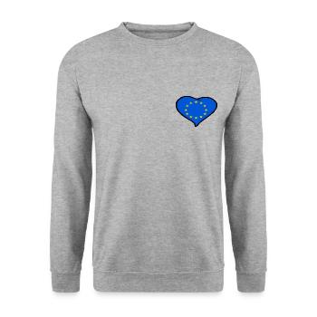 Drapeau coeur Europe - Sweat-shirt Unisexe - gris chiné - Devant - Alina (178cm) & Michal (187cm)