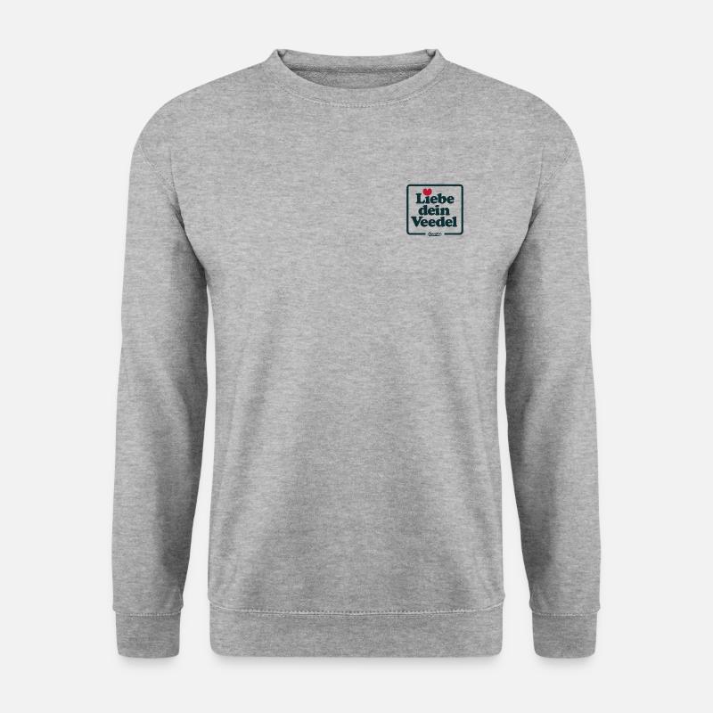 Liebe dein Veedel Köln Geschenkidee für Kölner - Unisex Pullover - Weißgrau meliert