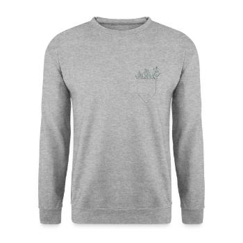 Plantes de poche - Sweat-shirt Unisexe - gris chiné - Devant - Alina (178cm) & Michal (187cm)