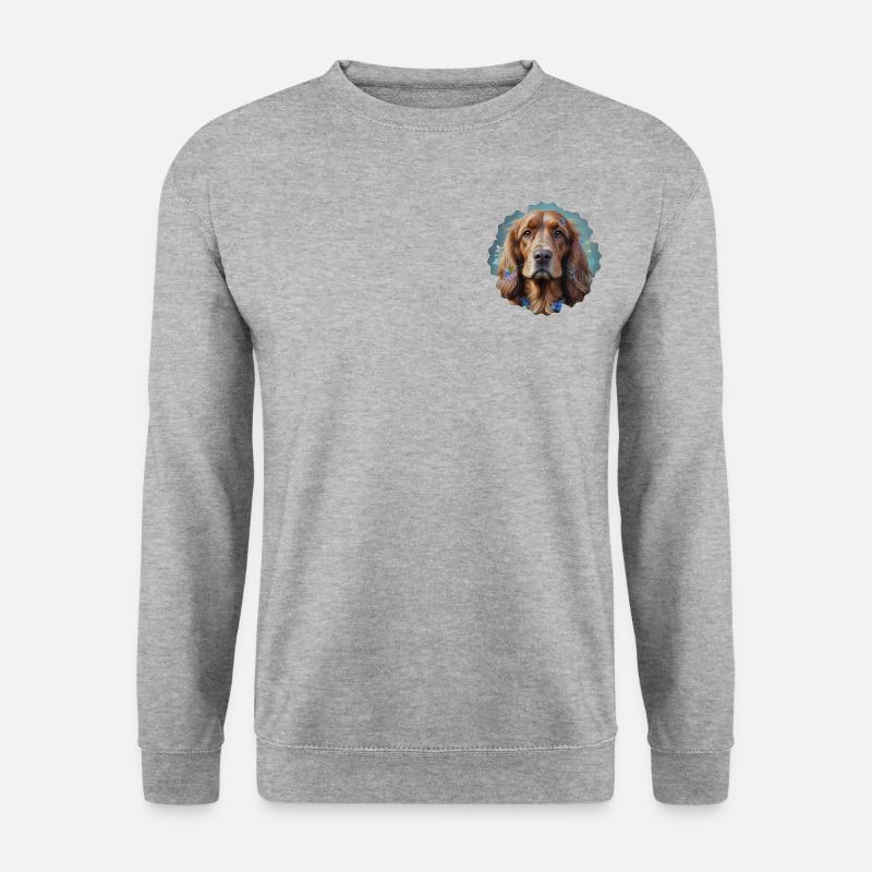 COCKER HUND - Unisex Pullover - Weißgrau meliert