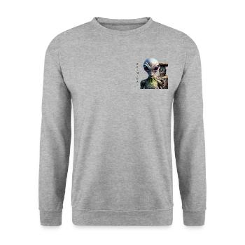ALIEN ROBOTS CRIMINAL - Unisex Sweatshirt - salt & pepper - Front - Alina (178cm) & Michal (187cm)