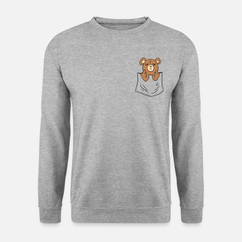 Teddy Bear Middle Finger Evil Read Me Cheeky - Bluza unisex - biało-szary melanż