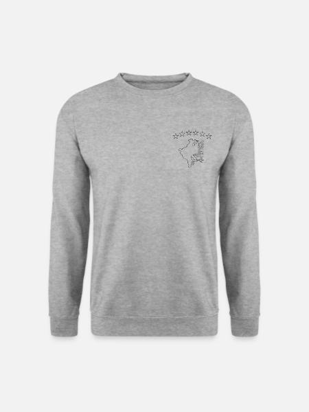 Albanischer Adler Landkarte Kosovo - Unisex Pullover - Weißgrau meliert