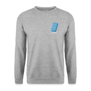 Gaufre bleue - Sweat-shirt Unisexe - gris chiné - Devant - Alina (178cm) & Michal (187cm)