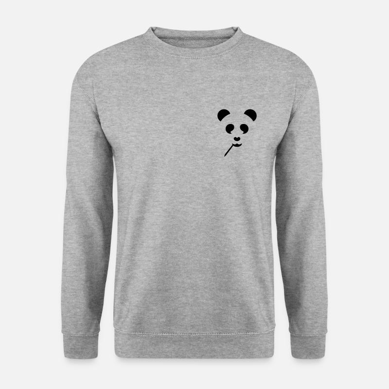 Panda - Unisex Pullover - Weißgrau meliert
