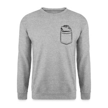 My Cruise in Your Pocket - Chest Pocket - Unisex Sweatshirt - salt & pepper - Front - Alina (178cm) & Michal (187cm)