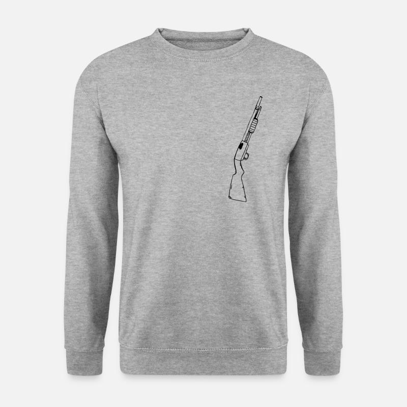 Gewehr - Unisex Pullover - Weißgrau meliert