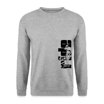 ride more - Unisex Pullover - Weißgrau meliert - Vorne - Alina (178cm) & Michal (187cm)
