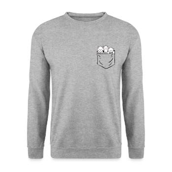 ours polaires mignons ours polaires dans la poche de poitrine - Sweat-shirt Unisexe - gris chiné - Devant - Alina (178cm) & Michal (187cm)