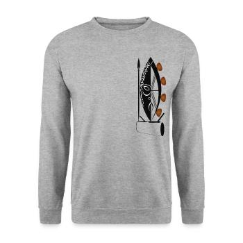 MVET N/B - Sweat-shirt Unisexe - gris chiné - Devant - Alina (178cm) & Michal (187cm)