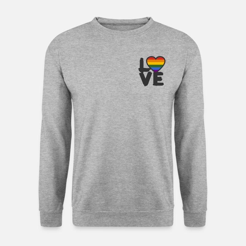 Liefde - LIEBE - Unisex Pullover - Weißgrau meliert