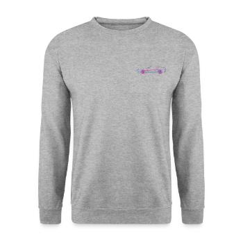 Voiture de sport DeLorean _outline _3D - Sweat-shirt Unisexe - gris chiné - Devant - Alina (178cm) & Michal (187cm)