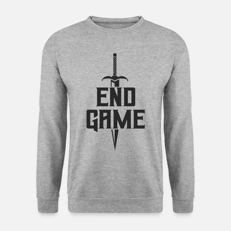 Endspiel Trendy Top - Unisex Pullover - Weißgrau meliert