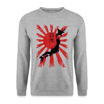Japon - Sweat-shirt Unisexe - gris chiné - Devant - Alina (178cm) & Michal (187cm)