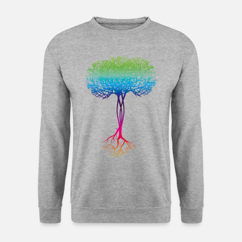 Regenbogen - Unisex Pullover - Weißgrau meliert