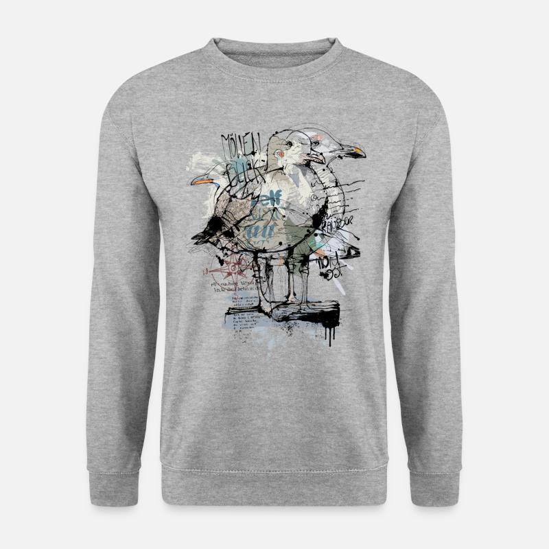 Seagull Baltic Sea - Unisex Pullover - Weißgrau meliert