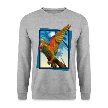 Rotfront-Ara - Unisex Pullover - Weißgrau meliert - Vorne - Alina (178cm) & Michal (187cm)