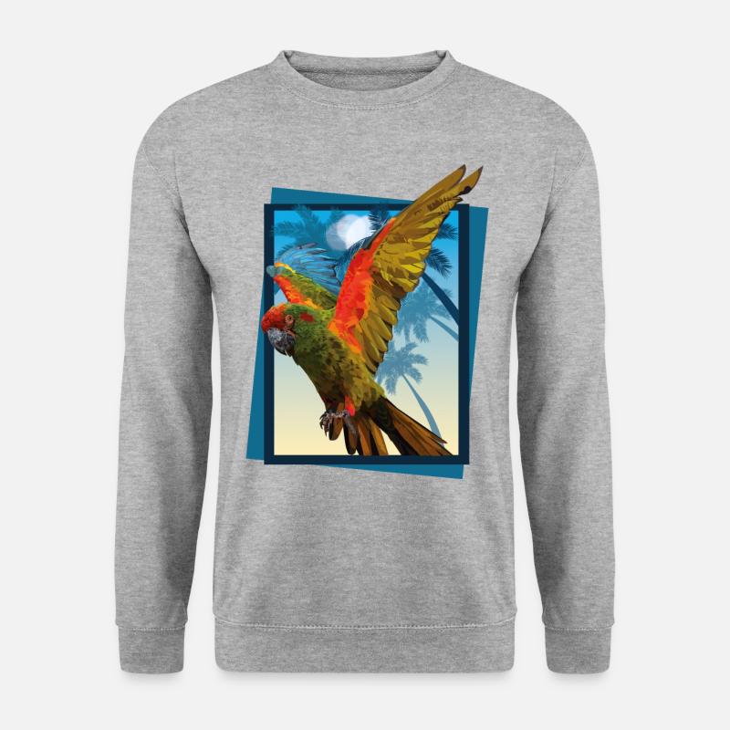 Rotfront-Ara - Unisex Pullover - Weißgrau meliert